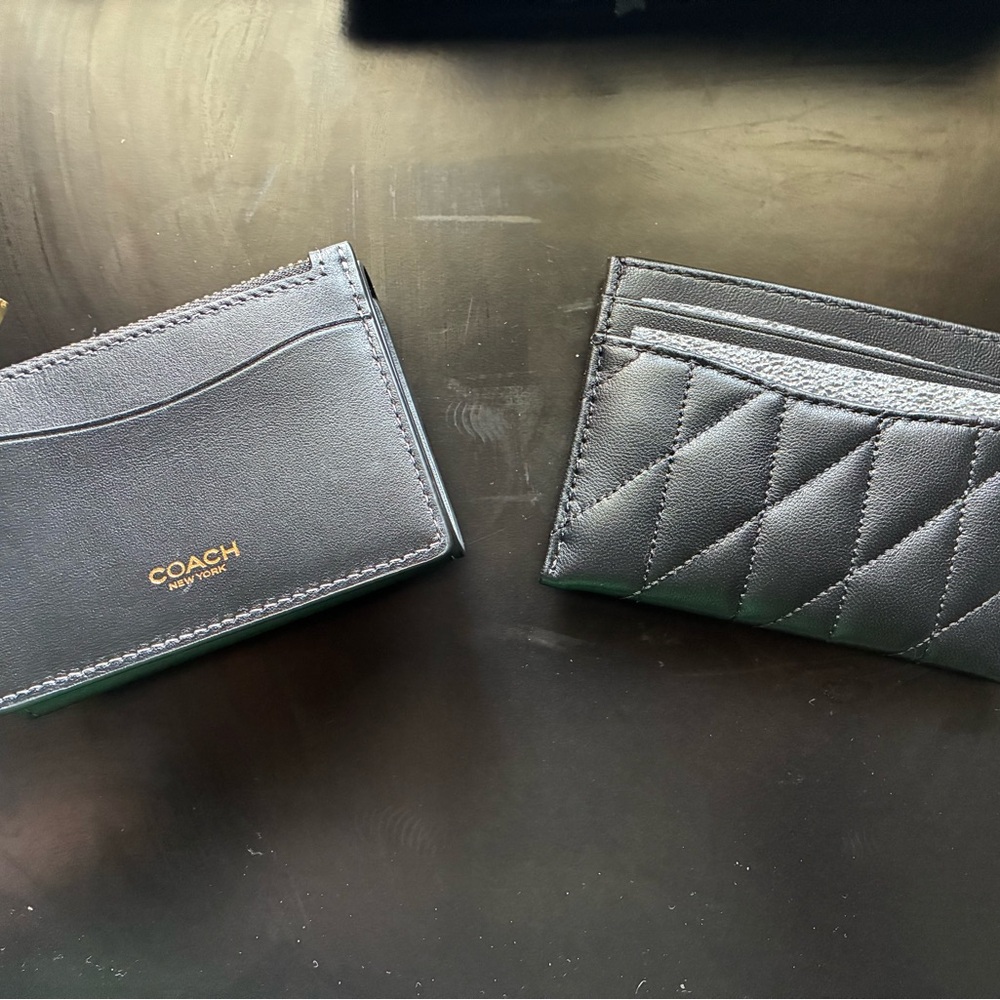 Coach Black Quilted Leather Card Holder